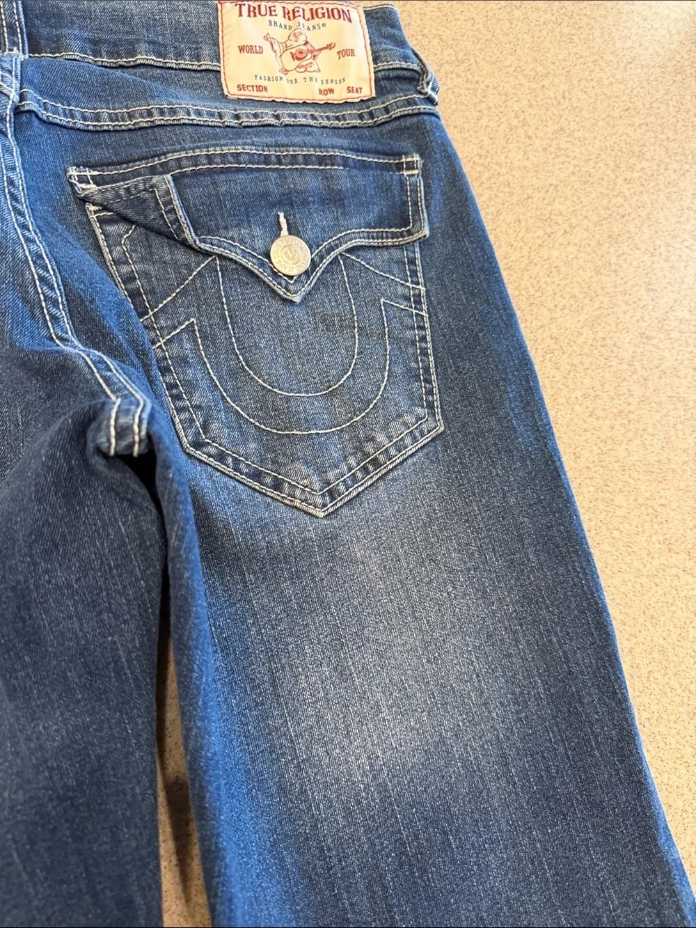 True Religion Blue Ricky Relaxed Straight size 30X33 no distressing
